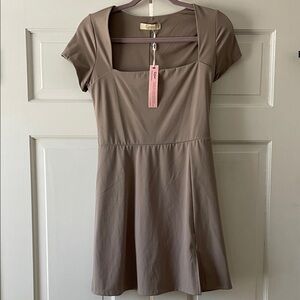 Chic Tan Mini Dress